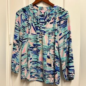 Lilly Pulitzer silk Elsa top. Dry clean